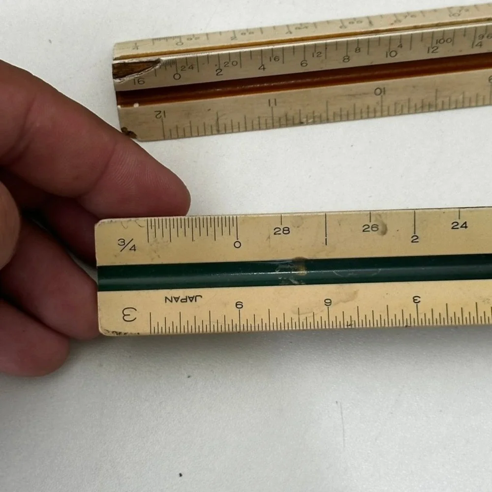Vintage Pickett Dietzgen ExcelloTriangular Scale Ruler Lot of 3 Architects